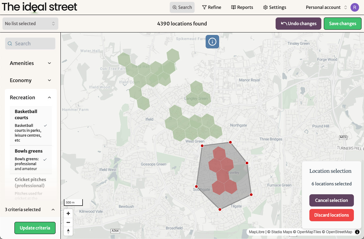 Simple map search interface